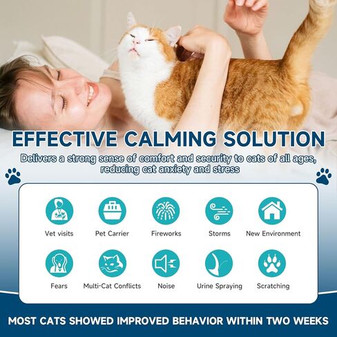 مجموعة عبوات موزع الروائح المهدئ للقطط من فيسوم، عبوة إعادة تعبئة مهدئة للقطط، 180 يومًا مضادة للقلق وتخفيف التوتر، تأثير طويل هادئ، 48 مل تناسب جميع أجهزة توزيع الروائح الشائعة، 6 عبوات in Kuwait