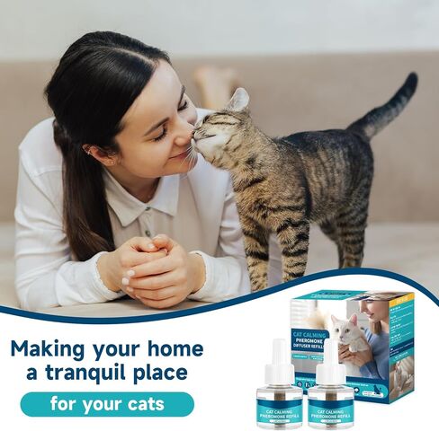 مجموعة عبوات موزع الروائح المهدئ للقطط من فيسوم، عبوة إعادة تعبئة مهدئة للقطط، 180 يومًا مضادة للقلق وتخفيف التوتر، تأثير طويل هادئ، 48 مل تناسب جميع أجهزة توزيع الروائح الشائعة، 6 عبوات in Kuwait