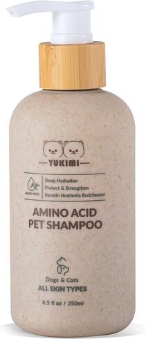 Premium Pet Shampoo with Amino Acids for Dogs & Cats | Dermatologist Certified Hypoallergenic Formula | Hydrating, Strengthening, Shines | Keratin Nourishment for Coat | pH Balanced - 8.5 Fl Oz in Saudi Arabia