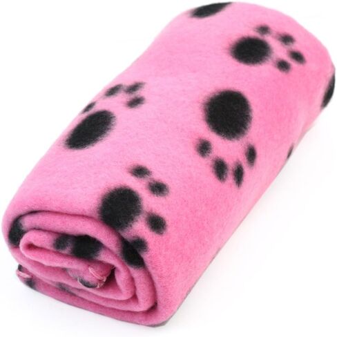 Pet Dog Cat Puppy Kitten Soft Blanket Doggy Warm Bed Mat Paw Print Cushion (Pink) in Saudi Arabia