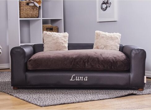 Premium Leatherette Sofa Pet Bed, Extra Large, Espresso in Kuwait
