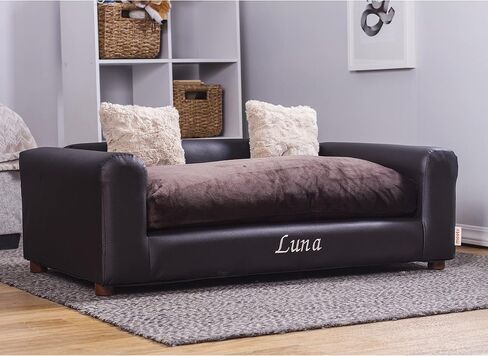 Premium Leatherette Sofa Pet Bed, Extra Large, Espresso in Kuwait