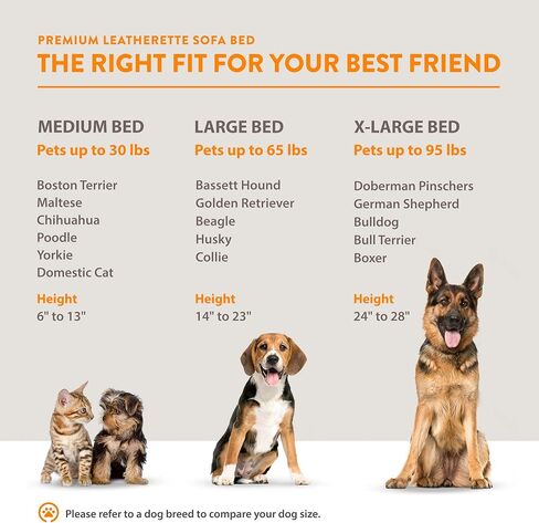 Premium Leatherette Sofa Pet Bed, Extra Large, Espresso in Kuwait