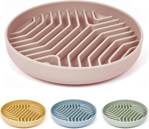 Slow Feeder Dog Bowls, Puzzle Silicone Dog Feeding Bowls with Suction Cups, Anti-Choking, Non-Slip Design, Reduces Boredom, Anxiety, Ideal for Medium to Small Dogs & Cats - XAQMHSW (Pink) in Kuwait