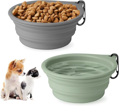 Collapsible Dog Bowls 2pcs for Puppy Bowl, Portable Dog Bowl for Small to Medium Sized Dogs and Cats, Travel Dog Bowl is Ideal for Traveling and Hiking BPA Free (400mL) in Saudi Arabia