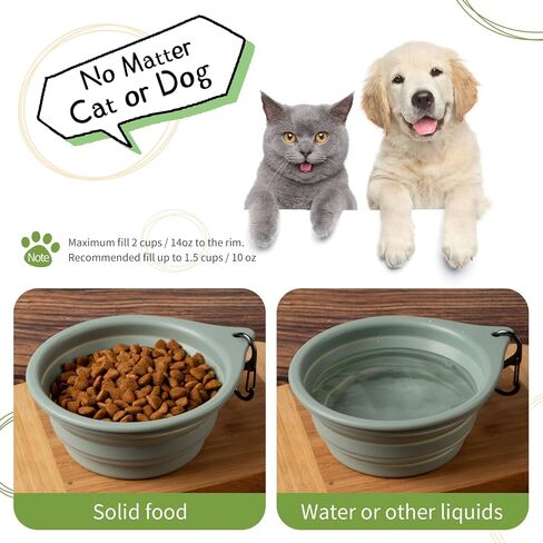 Collapsible Dog Bowls 2pcs for Puppy Bowl, Portable Dog Bowl for Small to Medium Sized Dogs and Cats, Travel Dog Bowl is Ideal for Traveling and Hiking BPA Free (400mL) in Saudi Arabia