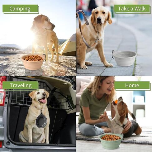 Collapsible Dog Bowls 2pcs for Puppy Bowl, Portable Dog Bowl for Small to Medium Sized Dogs and Cats, Travel Dog Bowl is Ideal for Traveling and Hiking BPA Free (400mL) in Saudi Arabia