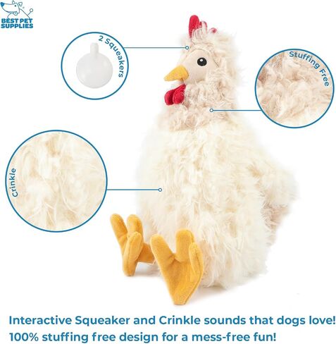 Best Pet Supplies Crinkle Dog Toy for Small, Medium, and Large Breeds, Cute No Stuffing Duck with Soft Squeaker, Fun for Indoor Puppies and Senior Pups, Plush No Mess Chew and Play - Light Pink in Saudi Arabia