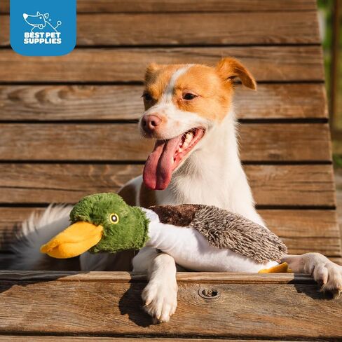 Best Pet Supplies Crinkle Dog Toy for Small, Medium, and Large Breeds, Cute No Stuffing Duck with Soft Squeaker, Fun for Indoor Puppies and Senior Pups, Plush No Mess Chew and Play - Light Pink in Saudi Arabia