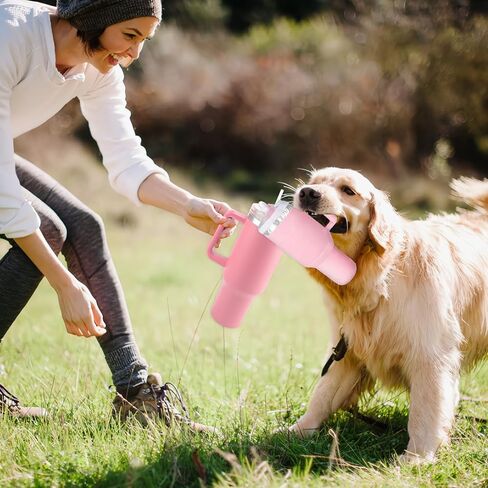 Funny Tumbler with Handle Cup Dog Toys,Cute Squeaky Dog Toys Cup, Safety Design Dog Toys for Small Dogs/Large Dogs/Medium Size Dog Toy Replica of 30 oz Cup (Pink) in Kuwait