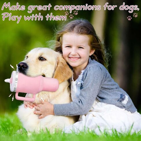 Funny Tumbler with Handle Cup Dog Toys,Cute Squeaky Dog Toys Cup, Safety Design Dog Toys for Small Dogs/Large Dogs/Medium Size Dog Toy Replica of 30 oz Cup (Pink) in Kuwait
