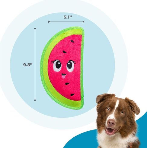 Outward Hound Tough Skinz Durable Squeaky Dog Toy with Two Tough Layers, Watermelon, Red, Medium in Kuwait