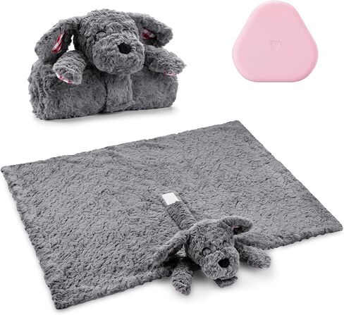 Heartbeat Toy Heartbeat Blanket for Dog Anxiety Relief, Heartbeat Stuffed Animal for Puppy Calming Aid Behavioral Aid, Dog Comfort Toy for Sleep Aid Cuddle, Grey in Kuwait