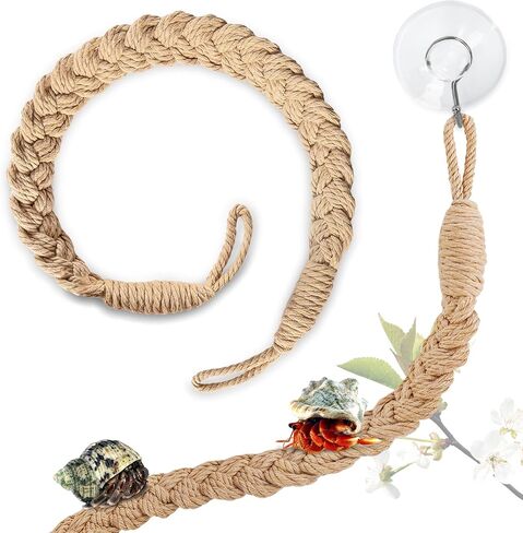 ألعاب تسلق السلطعون الناسك، سلم حبل السلطعون الناسك، ألعاب تسلق السلطعون الناسك، ملحقات حوض الزواحف، ديكور الموائل لضفادع شجرة السلطعون الناسك (كاكي صغير) in Kuwait