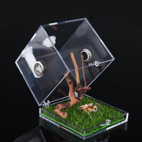 Jumping Spider Acrylic Breeding Box, Tarantula Transparent Terrarium, Spider Feeding Box, Bottom Open Design, Insect Habitat Hatching Container Cage in Saudi Arabia