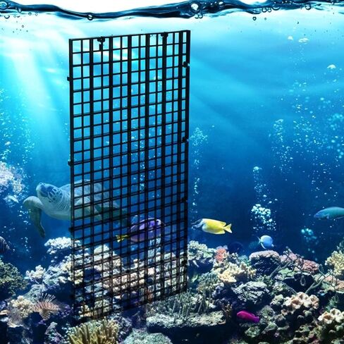 6 Pcs Grid Isolate Board Divider Fish Tank Bottom Black Filter Tray Aquarium Crate by OBANGONG in Kuwait