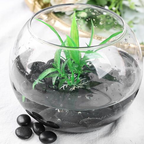 FUTUREPLUSX 2LB صخور النهر الأسود، الحصى للنباتات المزخرفة الصخور السوداء حوض السمك الصخور الطبيعية المصقولة للنباتات المنزلية مزهرية ديكور خزان الأسماك in Saudi Arabia