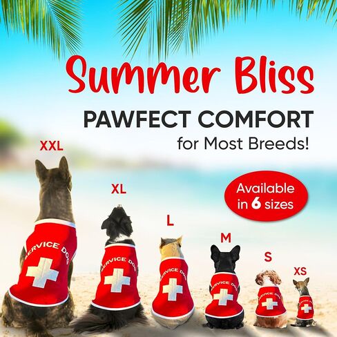 قميص خدمة للكلاب - تي شيرت مصنوع من قماش تبريد مسامي للكلاب والبلدوغ الفرنسية - ملابس مريحة وخفيفة الوزن للحيوانات الأليفة لفصول الربيع والصيف - تصميم كبير للكلاب الخدمة in Kuwait