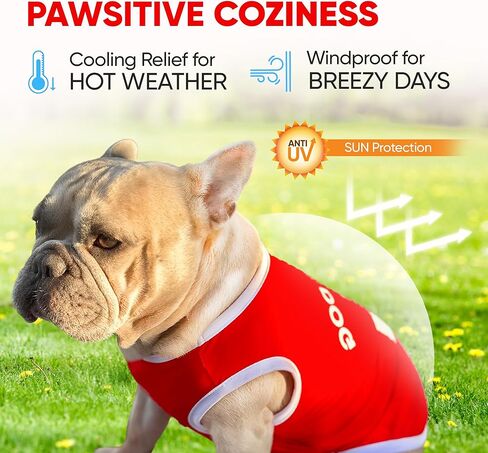 قميص خدمة للكلاب - تي شيرت مصنوع من قماش تبريد مسامي للكلاب والبلدوغ الفرنسية - ملابس مريحة وخفيفة الوزن للحيوانات الأليفة لفصول الربيع والصيف - تصميم كبير للكلاب الخدمة in Kuwait