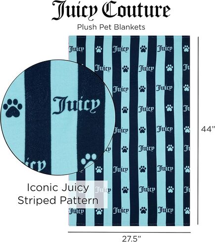 Juicy Couture Dog Towel Pink/Grey Heart Paw Stripes – 100% Microfiber Dog Drying Towel with Striped Heart Paw Print, Absorbent Quick Dry Machine Washable Dog Towels for Drying Dogs & Cats in Saudi Arabia