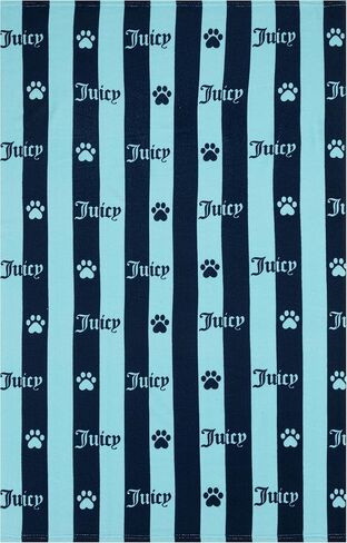 Juicy Couture Dog Towel Pink/Grey Heart Paw Stripes – 100% Microfiber Dog Drying Towel with Striped Heart Paw Print, Absorbent Quick Dry Machine Washable Dog Towels for Drying Dogs & Cats in Saudi Arabia