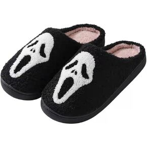 Unisex Halloween Slippers Spooky Ghost Slippers Cute Cozy Warm Plush Slip-On House Indoor and Outdoor Shoes in Saudi Arabia