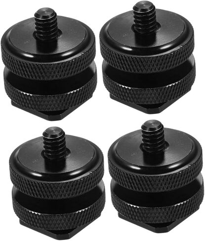POPETPOP 4 PCS Dual Screw Camera Adapter for Rig Hot Shoe Flash Mount Replacement for LED Light Microphone Monitor DSLR Camcorder in Saudi Arabia