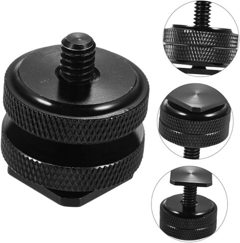 POPETPOP 4 PCS Dual Screw Camera Adapter for Rig Hot Shoe Flash Mount Replacement for LED Light Microphone Monitor DSLR Camcorder in Saudi Arabia