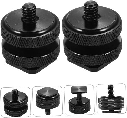 POPETPOP 4 PCS Dual Screw Camera Adapter for Rig Hot Shoe Flash Mount Replacement for LED Light Microphone Monitor DSLR Camcorder in Saudi Arabia