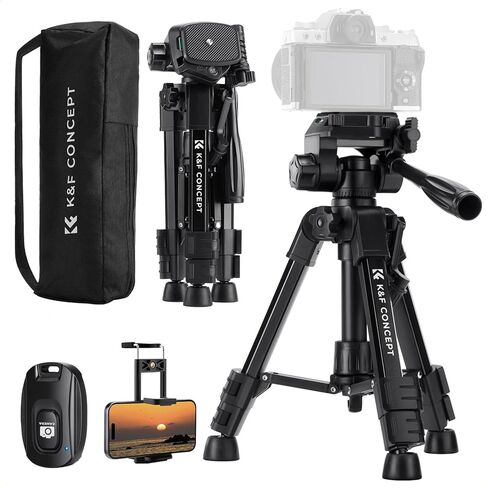K&F Concept Mini Desk Tripod للكاميرا ، 25 "Tabods Movide Mobile Tripods من الألومنيوم مع التحكم عن بُعد ، ترايبود صغير محمول لـ DSLR Cameras Phone Projector Scope S233A0 in Kuwait
