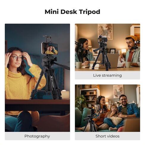 K&F Concept Mini Desk Tripod للكاميرا ، 25 "Tabods Movide Mobile Tripods من الألومنيوم مع التحكم عن بُعد ، ترايبود صغير محمول لـ DSLR Cameras Phone Projector Scope S233A0 in Kuwait
