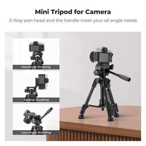 K&F Concept Mini Desk Tripod للكاميرا ، 25 "Tabods Movide Mobile Tripods من الألومنيوم مع التحكم عن بُعد ، ترايبود صغير محمول لـ DSLR Cameras Phone Projector Scope S233A0 in Kuwait