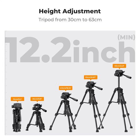K&F Concept Mini Desk Tripod للكاميرا ، 25 "Tabods Movide Mobile Tripods من الألومنيوم مع التحكم عن بُعد ، ترايبود صغير محمول لـ DSLR Cameras Phone Projector Scope S233A0 in Kuwait