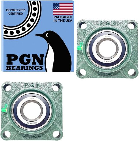 PGN - UCF208-24 محمل محمل مربع الشكل مثبت بالوسادة 1-1/2 "التجويف (قطعتان) in Kuwait