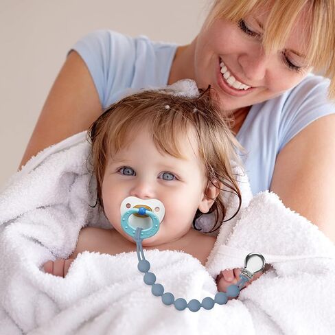مقاطع مصاصة للطفل Baby- Loviomad Silicone Paci Clip Binky Holder ، Baby Newborn Essentials Gift Downeries Mift (4 pack) in Saudi Arabia