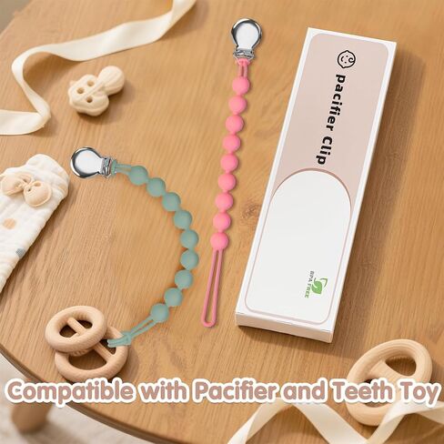 مقاطع مصاصة للطفل Baby- Loviomad Silicone Paci Clip Binky Holder ، Baby Newborn Essentials Gift Downeries Mift (4 pack) in Saudi Arabia