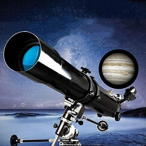 Telescope with 90° Erect Prism Telescope for Beginners Portable 80mm Caliber 900mm Focal Length Refractor Telescope with Tripod and Carry Bag (Color : Package 4) (Package 6) in Kuwait