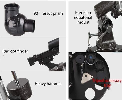 Telescope with 90° Erect Prism Telescope for Beginners Portable 80mm Caliber 900mm Focal Length Refractor Telescope with Tripod and Carry Bag (Color : Package 4) (Package 6) in Kuwait