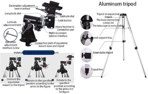 Telescope with 90° Erect Prism Telescope for Beginners Portable 80mm Caliber 900mm Focal Length Refractor Telescope with Tripod and Carry Bag (Color : Package 4) (Package 6) in Kuwait