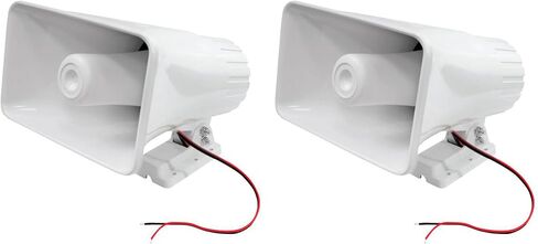 Pyle 8'' Indoor and Outdoor 65 Watts Heavy Duty Portable PA Horn Speaker, 8 Ohms Impedance, with Adjustable Bracket, White (4 Pack) in Saudi Arabia