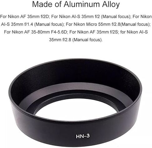 HN-3 52mm Metal Lens Hood Lens Protector Fit for Nikon AF 35mm f/2D 35-80mm in Saudi Arabia
