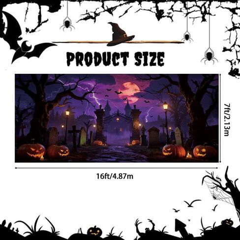 7 x 16 ft Halloween Garage Door Cover, Garage Door Decorations, 2025 Garage Door Halloween Cover, Large Outdoor Decorations for Parties & Photography Background (Rise of The Undead) in Saudi Arabia