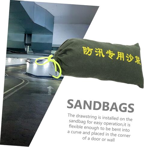 ARTIBETTER 3pcs Canvas Flood Sandbags Door Water Barrier Empty Sandbag for Garage Water Barrier Storm Bags for Flood Control in Saudi Arabia