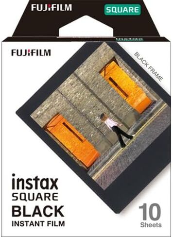 FUJIFILM INSTAX Square Black Instant Film (50 Exposures) Bundle with Microfiber Cleaning Cloth in Saudi Arabia