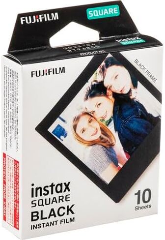 FUJIFILM INSTAX Square Black Instant Film (50 Exposures) Bundle with Microfiber Cleaning Cloth in Saudi Arabia