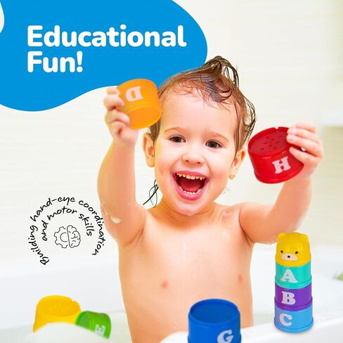 ArtCreativitive 29 PCS Duck Bathbotub Slide Toys ، Toddler Bath Tub Toy Water Toy With Bonus Conging Congs ، Lights & Sourd in Saudi Arabia