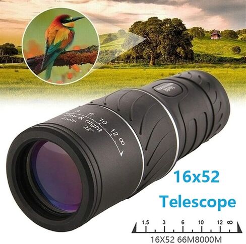 High Power Monocular Telescope with Green Film Optical - 16X52 Scope for Bird Watching and Outdoor Activities in Saudi Arabia