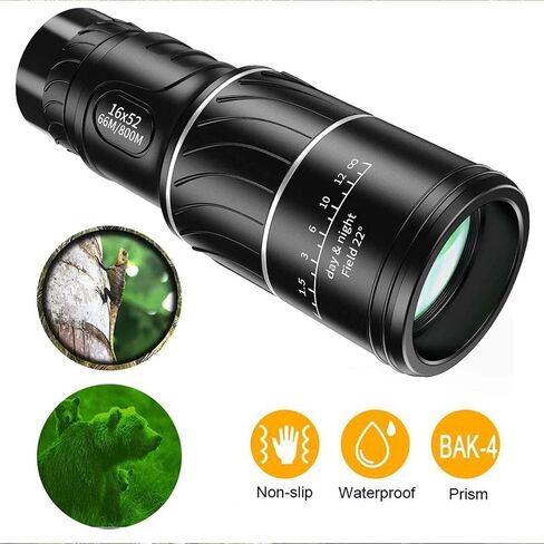 High Power Monocular Telescope with Green Film Optical - 16X52 Scope for Bird Watching and Outdoor Activities in Saudi Arabia