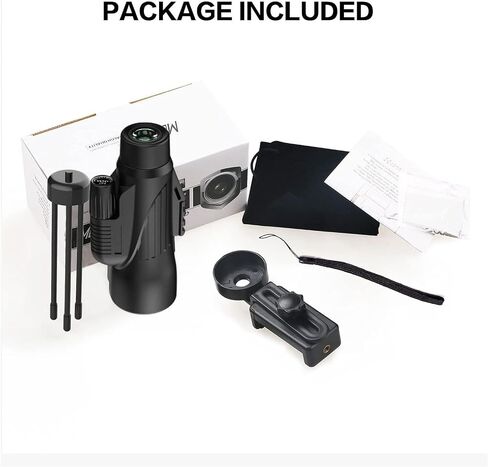 Adult Monocular Telescope with Smartphone Holder & Tripod - 12x50 HD Waterproof, Nitrogen-Filled, Prism, Portable Scope for Bird Watching, Hunting, Hiking, and Travel in Saudi Arabia