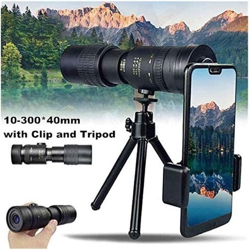 4K 10-300 × 30 مم تلسكوب أحادي - تكبير تليفوتوغرافي ، مقاوم للماء ، ترايبود ، مقطع لمشاهدة الطيور والمغامرات في الهواء الطلق in Saudi Arabia